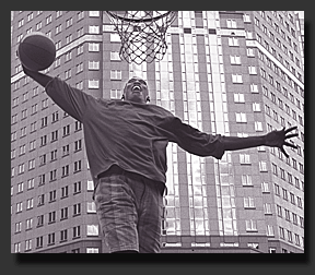 photo of dunk.  Bruce Kluckhohn, is a 	Minneapolis photographer who shoots photos of people on location in Minneapolis, 	Minnesota, the Midwest, and around the U.S. for editorial use in magazines and for corporate use in annual reports, newsletters, brochures, and the like.  With a creative eye, a strong design sense, his photo images, whether black and white or color photography, assignment or stock photography, communicate ideas with the reader.