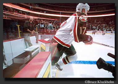 photo of Filip Kuba going onto the ice