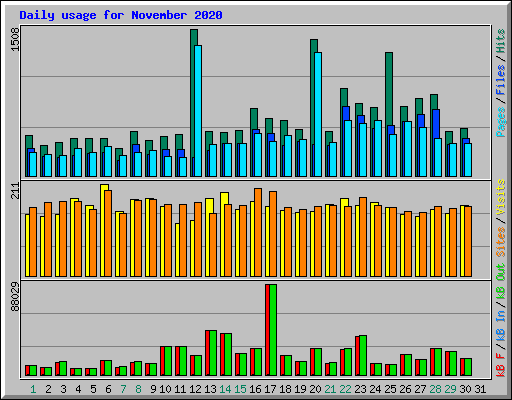 Daily usage for November 2020