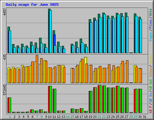 Daily usage for June 2025