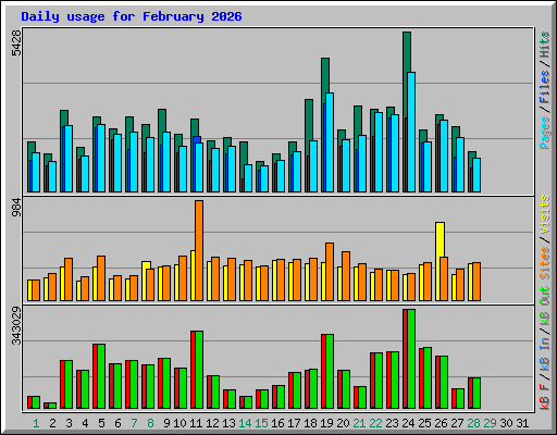 Daily usage for February 2026