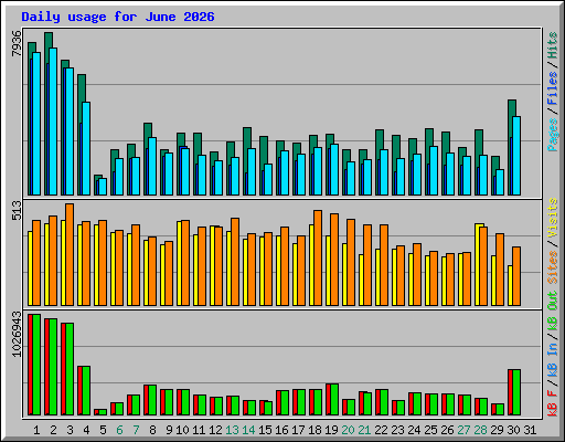 Daily usage for June 2026
