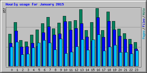Hourly usage for January 2015