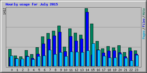 Hourly usage for July 2015