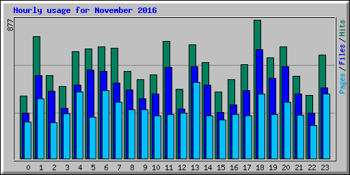 Hourly usage for November 2016