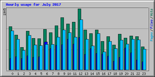 Hourly usage for July 2017