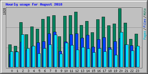Hourly usage for August 2018