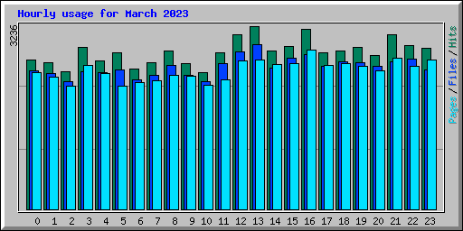 Hourly usage for March 2023