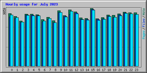 Hourly usage for July 2023