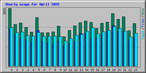Hourly usage for April 2025