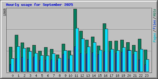 Hourly usage for September 2025