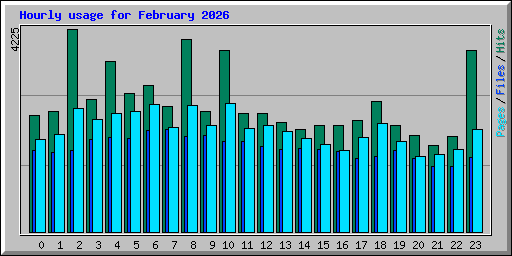 Hourly usage for February 2026